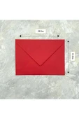 BuseDesign 50 Adet Davetiye Kartpostal Mektup Zarfı (13x18 Cm) - Kırmızı Renk - 2