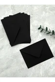 BuseDesign 50 Adet Davetiye Kartpostal Mektup Zarfı (13*18 Cm) -  Siyah Renk - 1