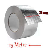 Yapışkanlı Fiberglas Lif Takviyeli Alüminyum Folyo Bant 96 mm x 25 Metre Yanmaz Yalıtım Bandı thumbnail 4