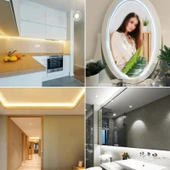 Neon LED şerit 5metre Sıcak beyaz LED zincir bandı hortum esnek dekoratif aydınlatma ışık 12V 10W - 3