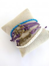 Çapa Sonsuzluk Love Ayarlanabilir İp Bileklik Mor thumbnail 1