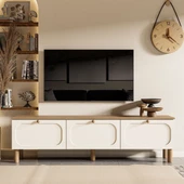 1280 Monza 180 Cm (Membran MDF Kapaklı) Bohem Tv Ünitesi Sepet-Beyaz - 3
