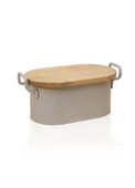 THE MİA STRİPE AHŞAP KAPAKLI EKMEK SAKLAMA KUTUSU BEJ 40*22*18 CM - 6