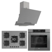 Ferre Flowart Florenz Pro Gri 3'lü Ankastre Set ( QBL63CPR-SS038-D065 ) - 1