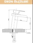 LAVABO BATARYASI MAT GOLD ŞELALE KARE GÖVDE EĞİMLİ HAVZA BANYO ARMATÜR ÇİFT GİRİŞ LÜKS ERGONAMİK - 7