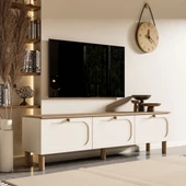 1280 Monza 180 Cm (Membran MDF Kapaklı) Bohem Tv Ünitesi Sepet-Beyaz - 4