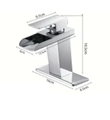 LAVABO BATARYASI KROM ŞELALE KARE GÖVDE EĞİMLİ HAVZA BANYO ARMATÜR ÇİFT GİRİŞ LÜKS ERGONAMİK - 7