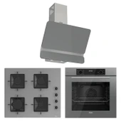 Ferre Flowart Ventora Elite Gri 3'lü Ankastre Set ( QBL63CPR-SS208-D082 ) - 1