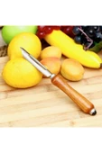 AKBELLİ GROUP Ahşap Saplı Yan Soyacak Sebze Meyve Soyacağı, Kabak Biber Oyacak - 1