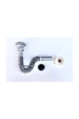 AKBELLİ GROUP Lavabo Evye Sifonu Lüks Körüklü + Adaptör Conta Donau Gri  32 Mm - 1