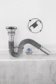 AKBELLİ GROUP Koruklu Lavabo Mutfak Ve Banyo Sifonu Lavabo Gider Borusu Sağlam Ve A++ Kaliteli (S APARATI) - 1