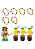 Nessiworld Tropikal Hawaii Parti Malzemeleri – Kolye, Pipet, Bardak Seti - 1