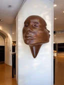 Soyut 3D Yüz Heykeli – Modern Duvar Sanatı | El Yapımı Dekoratif Mask | 48x32 cm Çağdaş Heykel Duvar Dekoru - 3