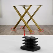 Masa Sandalye Sehpa Ayak Tapası Tıpa Papuç Takoz Diktörtgen 20x30 mm Parke Zemin Koruyucu 12 Adet thumbnail 6