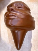 Soyut 3D Yüz Heykeli – Modern Duvar Sanatı | El Yapımı Dekoratif Mask | 48x32 cm Çağdaş Heykel Duvar Dekoru - 7