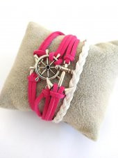 Çapa Dümen Sonsuzluk Ayarlanabilir İp Bileklik thumbnail 1