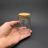 120 ml Cam Kavanoz Mantar Tıpalı - 120cc Yuvarlak Kavanoz, Mantar Tıpalı Cam Şişe x 6 Adet thumbnail 1