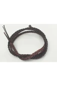 8-12 MM YASSI ÖRGÜLÜ NATUREL (DOĞAL) DERİ KORDON (1 METRE) - 4
