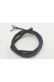 8-12 MM YASSI ÖRGÜLÜ NATUREL (DOĞAL) DERİ KORDON (1 METRE) - 1