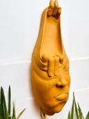Soyut 3D Yüz Heykeli – Modern Duvar Sanatı | El Yapımı Dekoratif Mask | 48x18 cm Heykel Duvar Dekoru - 3