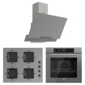 Ferre Flowart Ventora Pro Gri 3'lü Ankastre Set ( QBL63CPR-SS208-D065 ) - 1