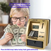Monozone Şifreli Kumbara ATM Şekilli Eğitici Hesap Makinesi Sesli Komut LCD Ekran Saat Takvim Alarm - 11