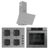 Ferre Flowart Ventora Essential Gri 3'lü Ankastre Set ( QBL63CPR-SS208-D088 ) - 1