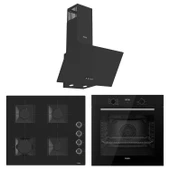 Ferre Flowart Ventora Essential Siyah 3'lü Ankastre Set ( QBL63CS-SS205-D086 ) thumbnail 1