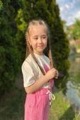Kalp Desenli Dokuma Kumaş Pembe Renk Kız Çocuk Takım - 2