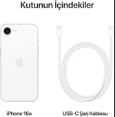 Apple iPhone 16E 128 GB Beyaz (Apple Türkiye Garantili) - 6