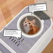 Monozone Büyük Boy Kedi Tuvaleti Çekmeceli Sterilizasyon ve Koku Giderme Taraklı Üst Kapaklı 35-55cm - 8