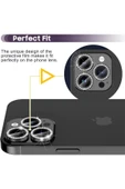 Iphone 15 Pro Ve 15 Pro Max Uyumlu Titanyum Gri Taşlı Kamera Koruyucu (3lü Set) thumbnail 3