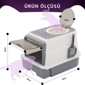 Monozone Büyük Boy Kedi Tuvaleti Çekmeceli Sterilizasyon ve Koku Giderme Taraklı Üst Kapaklı 35-55cm - 10