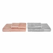 Karaca Home Lucia 4 Parça Beden/Baş Havlusu Hamam Seti Offwhite Gri - 2