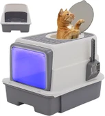 Monozone Büyük Boy Kedi Tuvaleti Çekmeceli Sterilizasyon ve Koku Giderme Taraklı Üst Kapaklı 35-55cm - 1