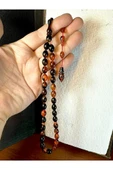 ATEŞ KEHRİBAR TESBİH BAL-SİYAH RENKLİ BEYZİ KESİM - 1