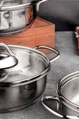 WEYNE Mango Kitchen Artemis - 6 Parça Paslanmaz Çelik Sahan Seti (16-18-20 CM) 18/10 Paslanmaz Çelik - 8