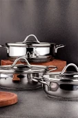 WEYNE Mango Kitchen Artemis - 6 Parça Paslanmaz Çelik Sahan Seti (16-18-20 CM) 18/10 Paslanmaz Çelik - 5