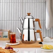 Schafer TeeHaus Çelik Çaydanlık Takımı 4 Parça-Kahverengi thumbnail 1