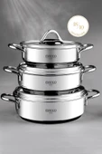 WEYNE Mango Kitchen Artemis - 6 Parça Paslanmaz Çelik Sahan Seti (16-18-20 CM) 18/10 Paslanmaz Çelik - 1