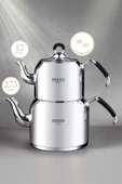 WEYNE Mango Kitchen - Maxi Büyük Boy 18/10 Paslanmaz Çelik 1.6-2.5 Lt. Çaydanlık Takımı - 3