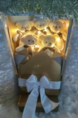 Sole Sevgiliye Özel Peri LED Işıklı Dore-Gümüş Konsept Romantik Peluş Ayıcık Buketi - 1