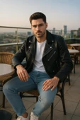 Erkek Slim Fit Normal Bel Düz Kesim Dar Paça Likralı Mavi Jean Pantolon - 1
