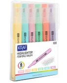 Kraf Fosforlu Kalem Trio Pastel Colors 315G 6Lı - 1