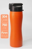 Pipetli Paslanmaz Çelik Matara - 304 Çelik Spor Suluk BPA İçermez Taşınabilir Tasarım - Turuncu Renk - 1