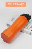 Pipetli Paslanmaz Çelik Matara - 304 Çelik Spor Suluk BPA İçermez Taşınabilir Tasarım - Turuncu Renk - 3