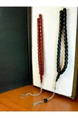 SİYAH KAPSÜL KESİM SIKMA ÇUBUK + KAHVERENGİ KAPSÜL KESİM SIKMA ÇUBUK KEHRİBAR TESBİH T-215 - 2