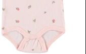 Çiçek Baskılı %100 Pamuklu Kız bebek Zıbın Body - 2