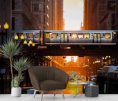 New Yourk Cadde Tren Manzaralı Duvar Kağıdı thumbnail 6