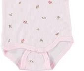 Çiçek Baskılı %100 Pamuklu Kız bebek Zıbın Body - 8
